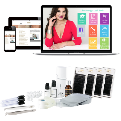 Online lash certification course teaching Classic Lash Extensions, Volume Lash Extensions and Brow Extensions with professional certification.